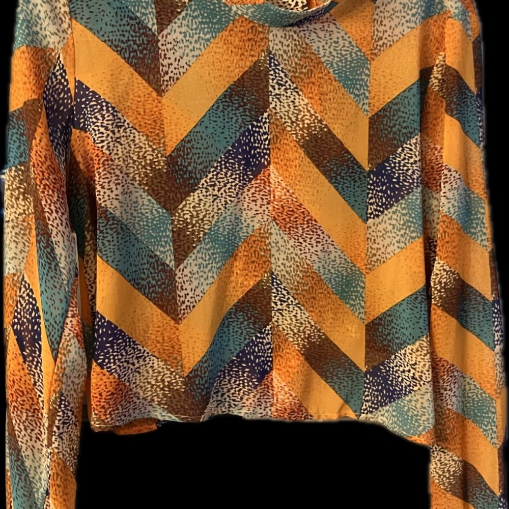 Astr Chevron Multicolor Blouse.  Size Small